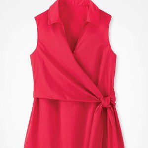 NWT Coldwater Creek Sleeveless Side-Tie Easy Care Shirt Red size 16 petite
